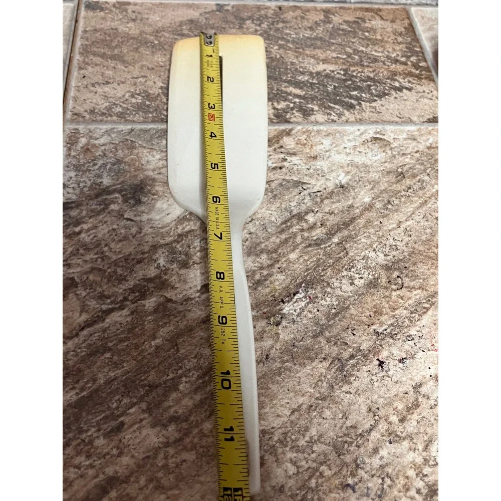 Vintage White Nylon Slotted Spatula Turner 11.5 Inch Retro Kitchen Utensil